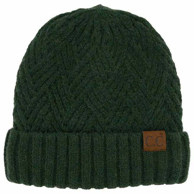 Shopping2help – Engroshandel Beanie - Dame – C.C Criss Cross mønster manchet Beanie hatte1