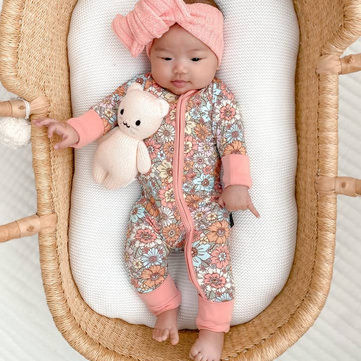 millie + roo - Wholesale Jumpsuit - Baby - ZIP ROMPER - Spring Floral
