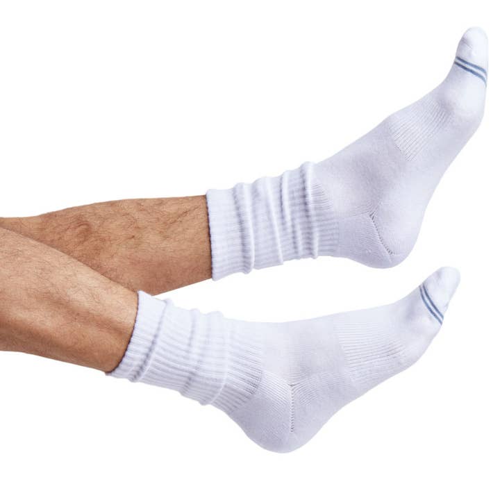 Lässige athletische weiße Rundsocken für den Großhandel von DeadSoxy