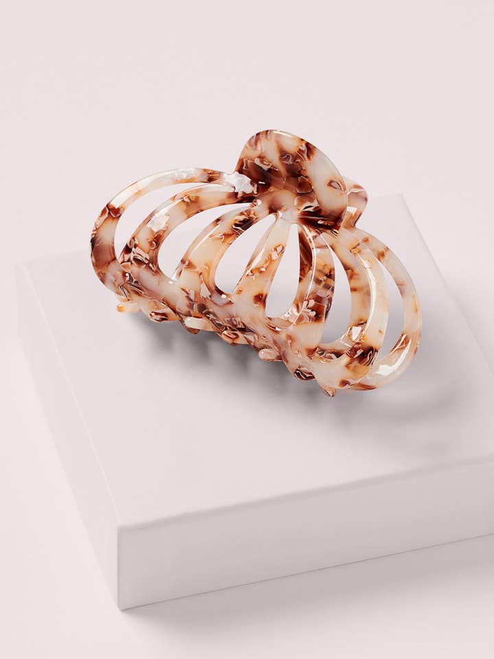 Jellyfish Marmeren Klauwclip - Roze Schildpad voor wholesale door The Hair Edit