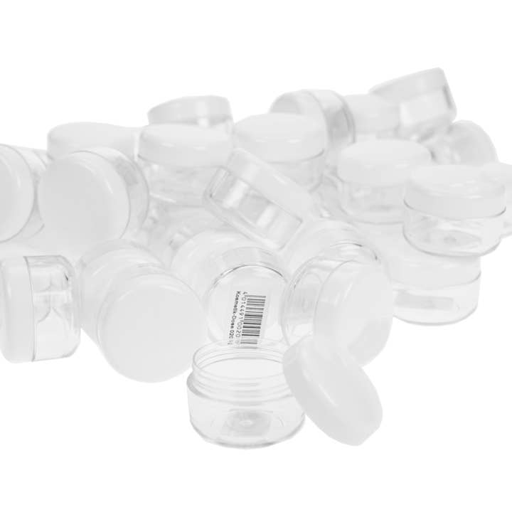50 barattoli per cosmetici, plastica, coperchio bianco, per 6 ml per la vendita all'ingrosso da parte di Fantasia R. Espig KG