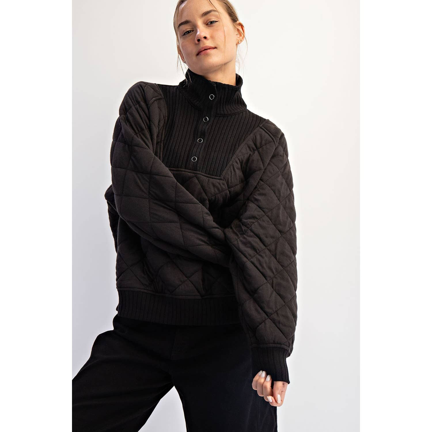 Rae Mode - Wholesale Lounge Top - Women's - QUILTED SNAP PULLOVER3