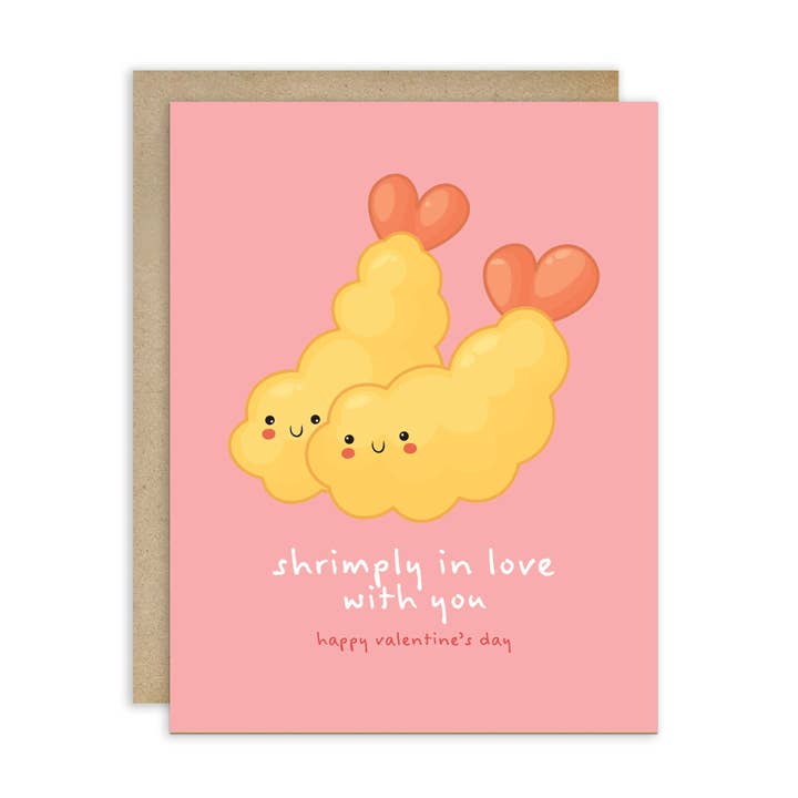 Tempura Love Valentine’s Day Card | Shrimply in Love with You for wholesale by Cute Asian Cards