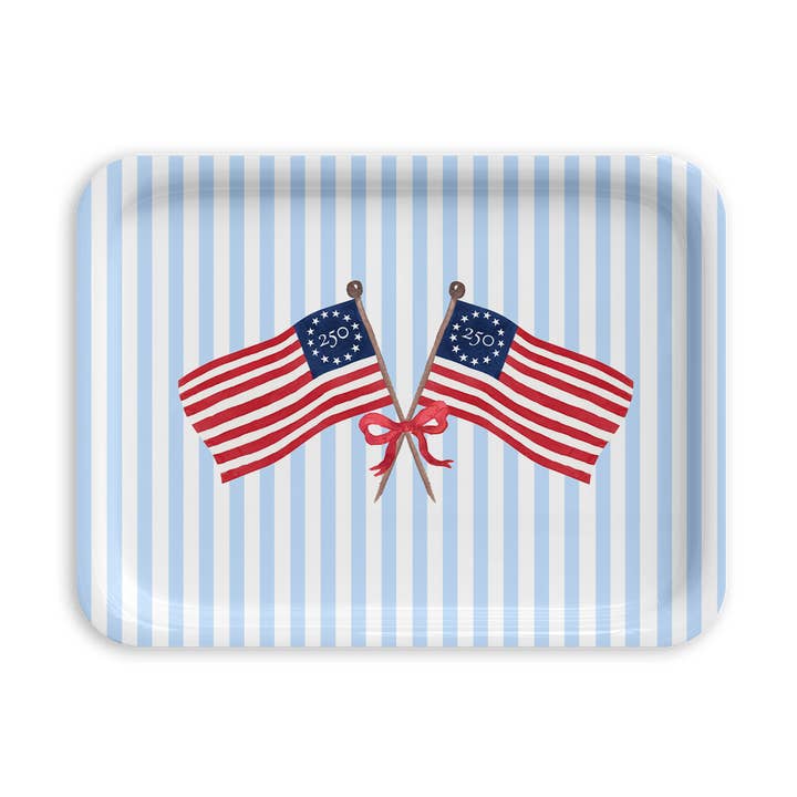 The Muddy Dog - Wholesale Serving Tray - Freedom250® American Flag Patriotic Serving Tray: 3 Sizes