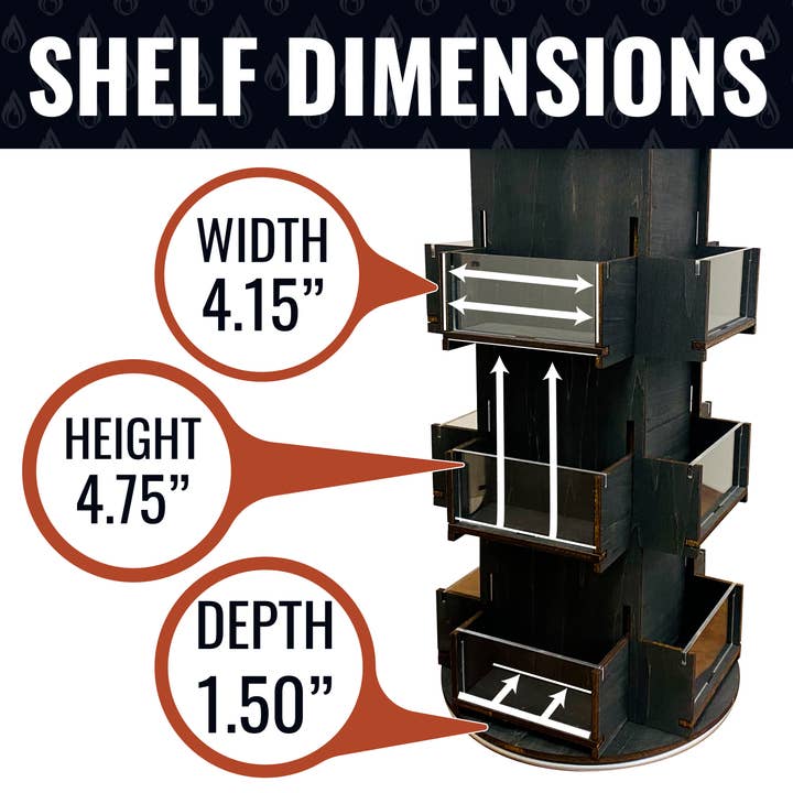 Torched Displays - Wholesale Retailer Display Stand/Case - Rotating Display Stand for Stickers, Decals and Small Cards