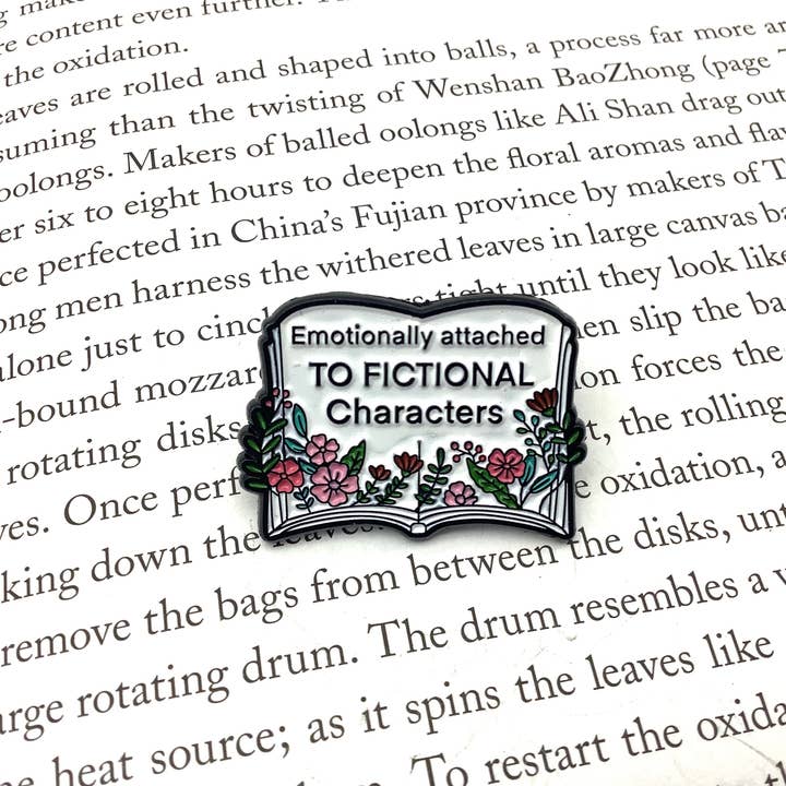 Emotionally attached to Fictional Character Enamel Pin Lapel for wholesale by All Little Cute Things