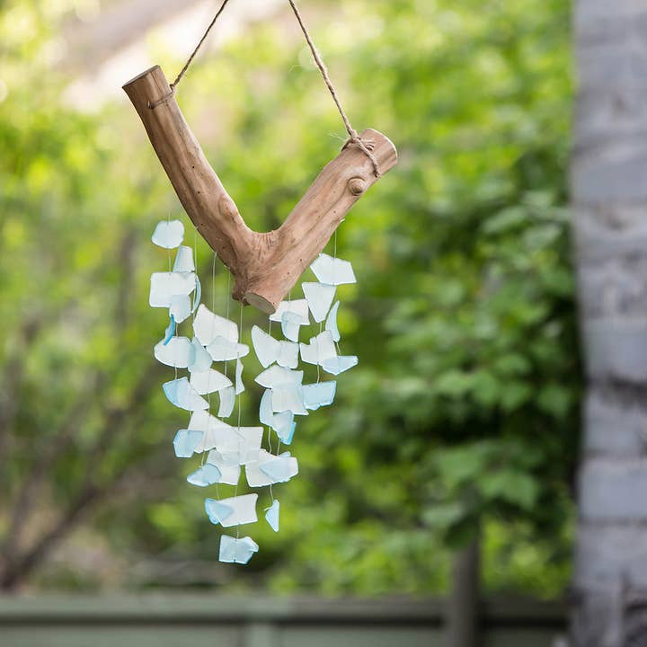 Garden Age Supply - Wholesale Mobile - Raindrop Butterfly Mobiles - Aqua Recycled Bottles