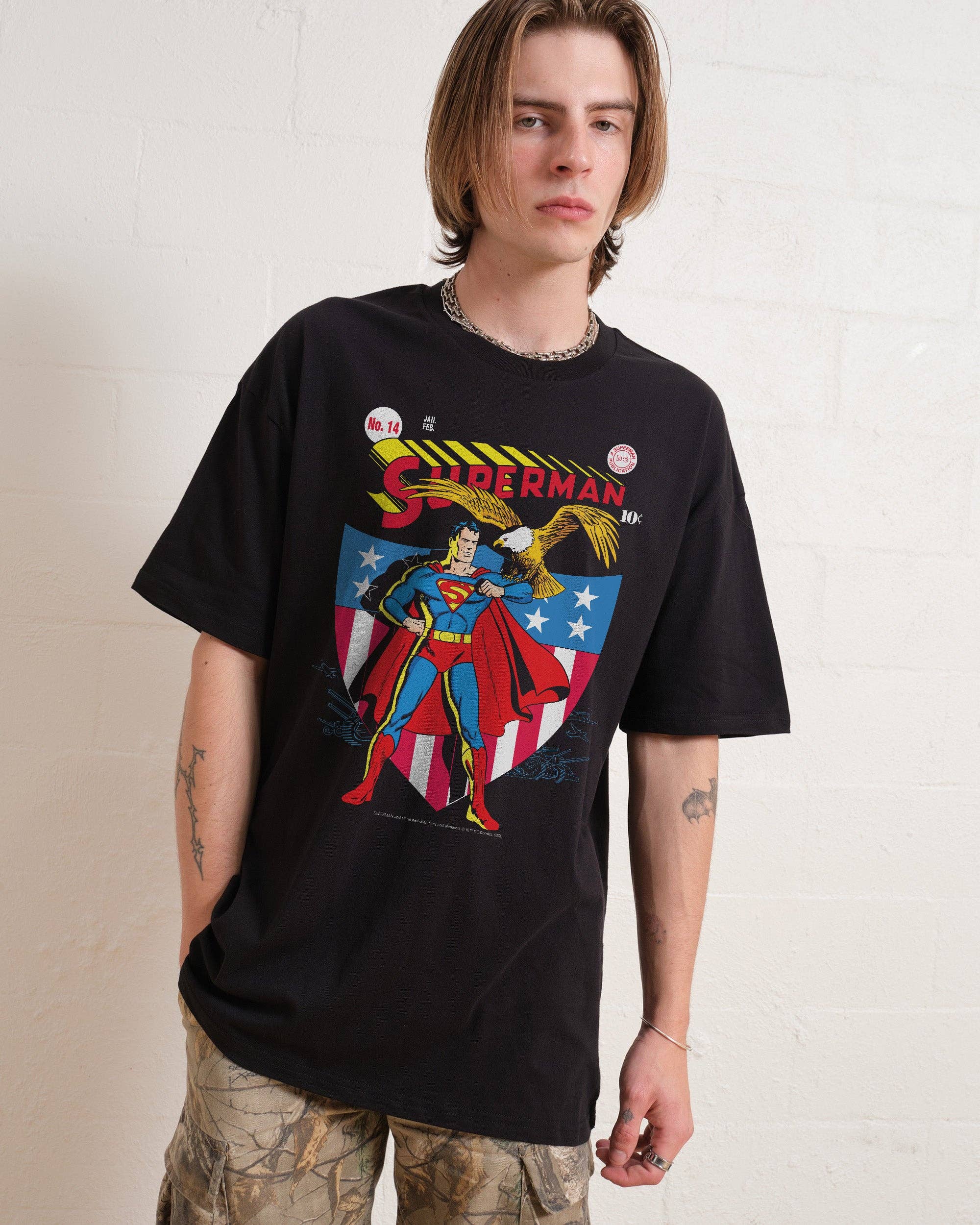 Black Superman 14th Edition T-Shirt for wholesale on Faire0