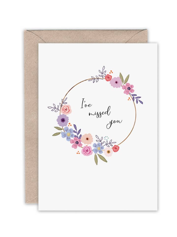 I’VE MISSED YOU THINKING OF YOU CARD for wholesale by Emma Bryan Design