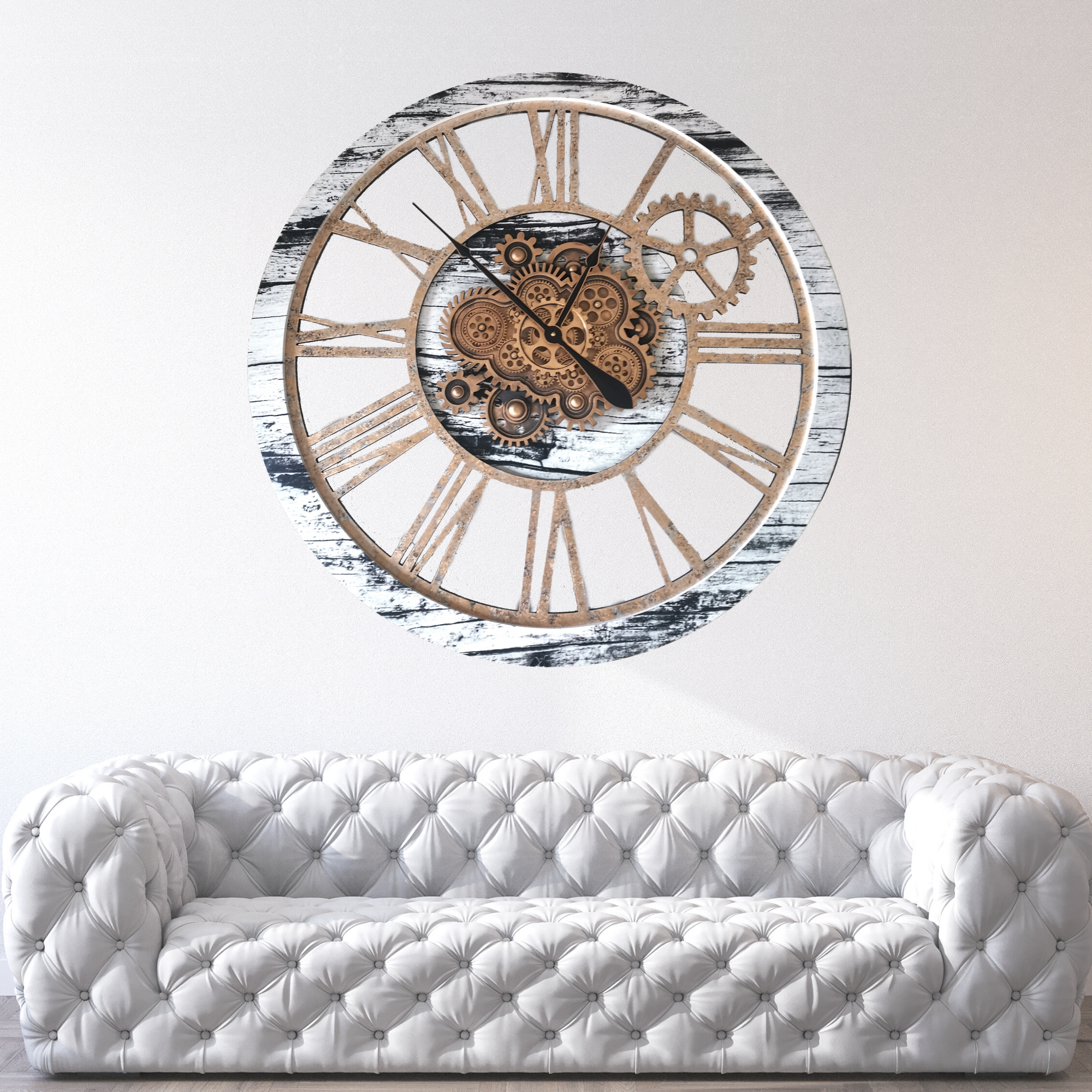 The Gears Clock - Wholesale Wall Clock - AMERICA LINE WALL CLOCK 36 INCH GREY & WHITE5