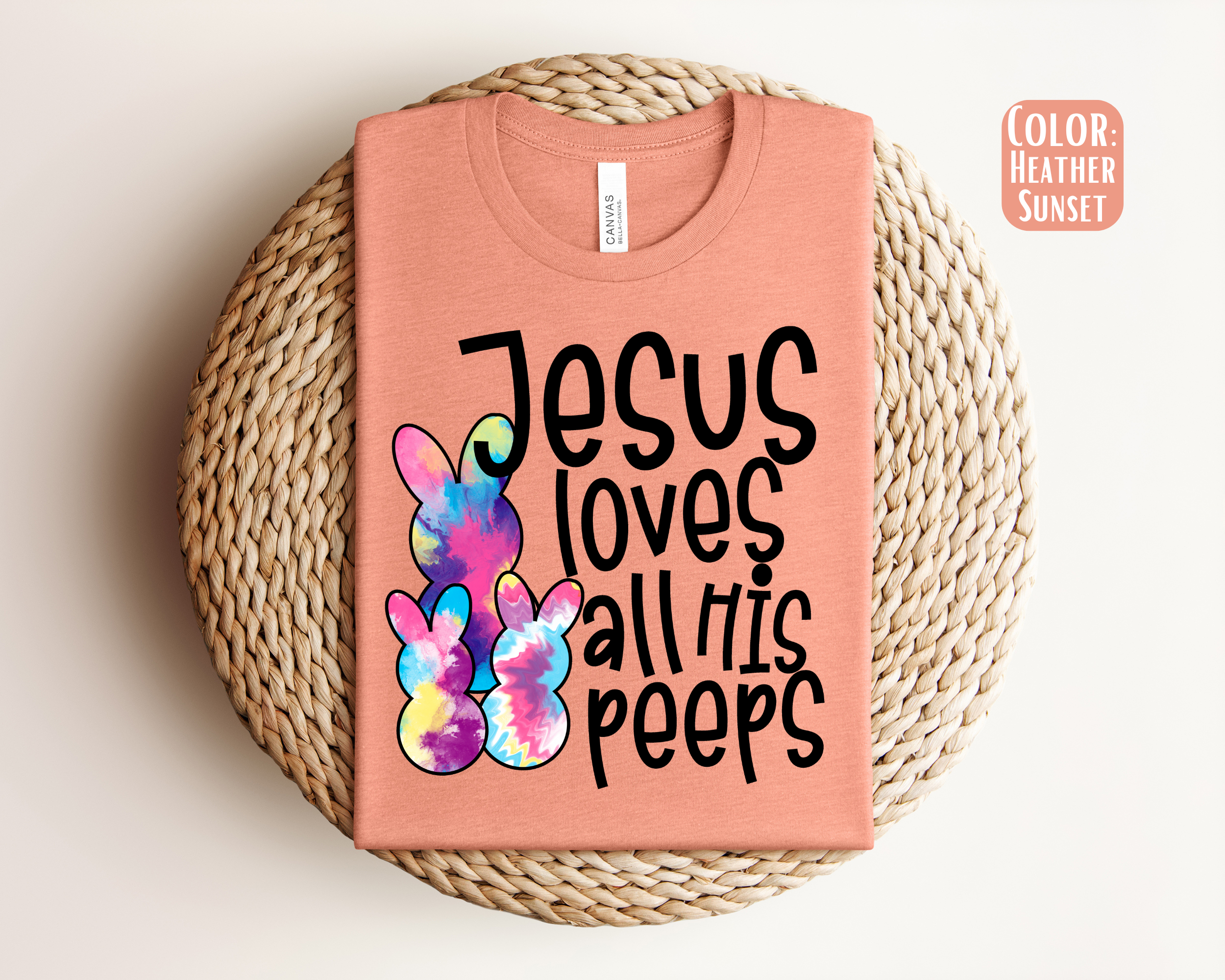 The Shirt Company – Großhandel T-Shirt (Grafikdruck) – Damen – Jesus Loves All His Peeps Shirt - Osterhemd4