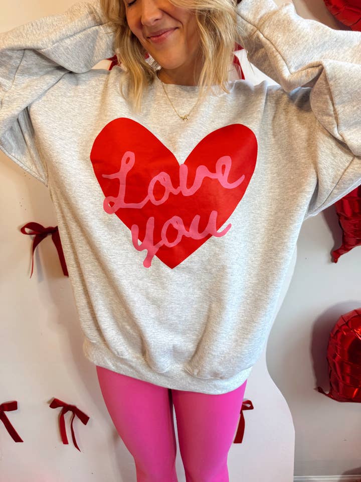 Jules Co - Wholesale Graphic Sweatshirt - Women's - Love You Sweatshirt3
