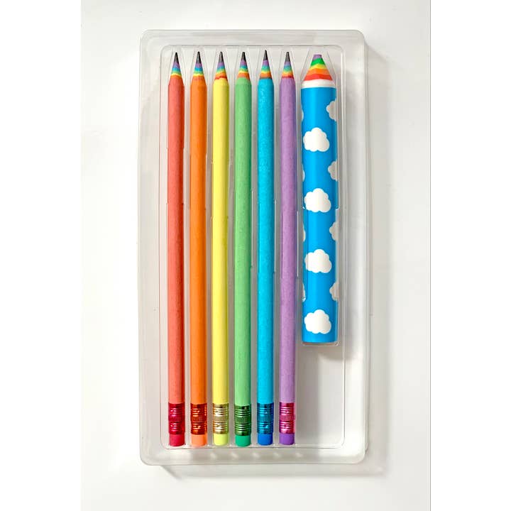 SNIFTY - Wholesale Pencil - RECYCLED RAINBOW PENCIL & ERASER SET