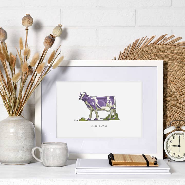 A. B. Newton and Company - Wholesale Art Print - Purple Cow | Winter Garden Landmark Series
