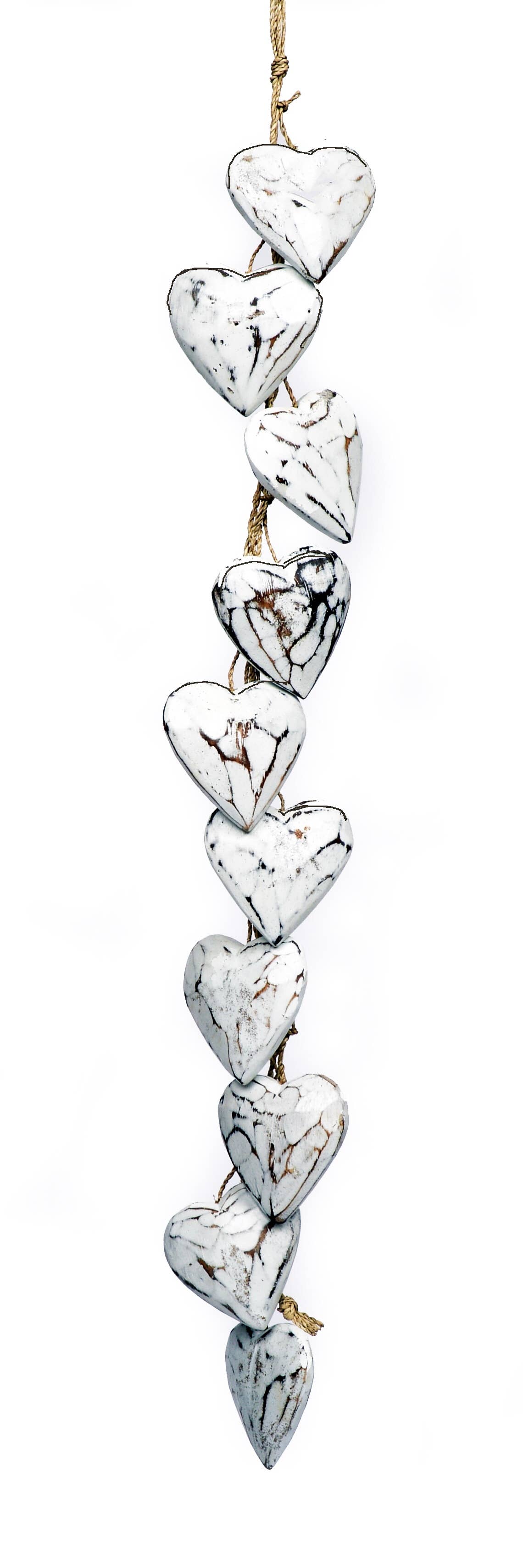 Bamboo Source Tropical Decor - Wholesale Mobile - Wooden 10 Heart Strands0