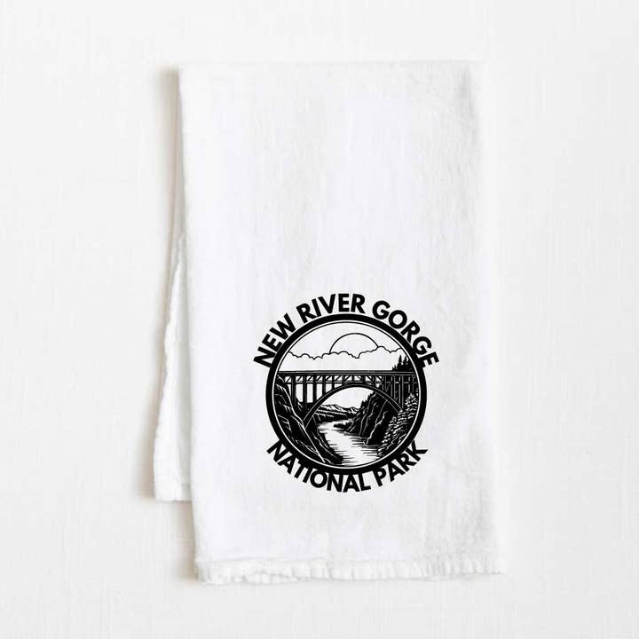 Torchon de cuisine en sac de farine du parc national de New River Gorge - 36” x 32” pour la vente par Towel Town