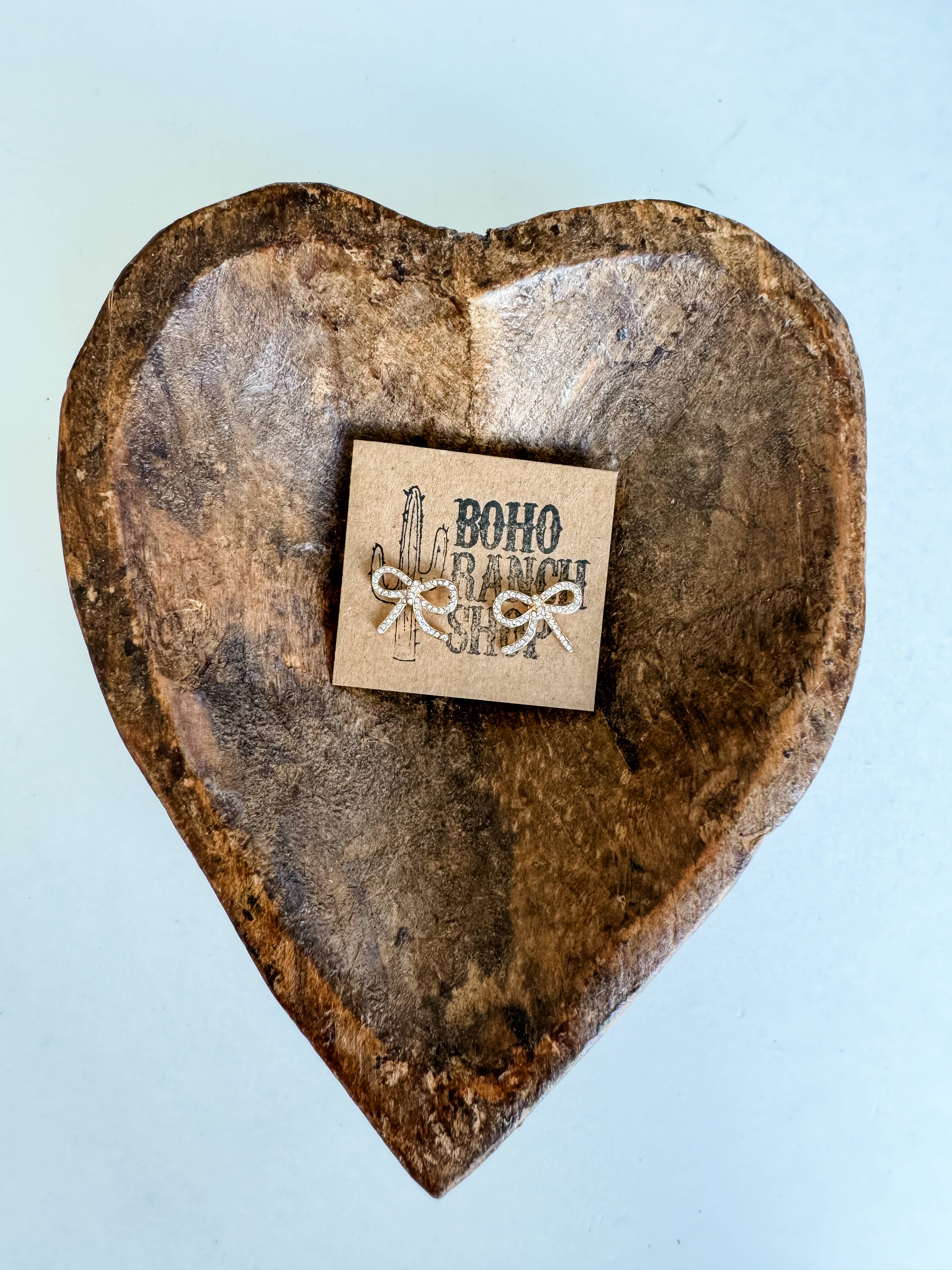 Boho Ranch Shop – wholesale Stud/post earrings – Western cut out paved Stud earrings - cowboy boots hat bow 2