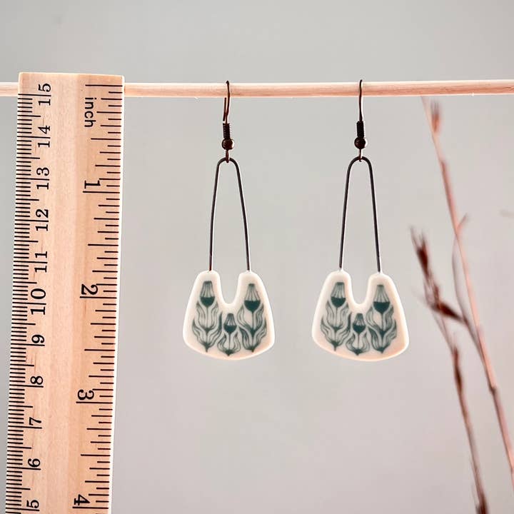 Teal Floral Earrings for wholesale by The Artifact House