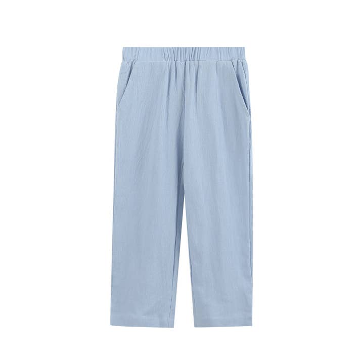 Lil Cactus - Wholesale Top & Pant Set - Kids - Light Brown Nativity Smocked Shirt and Blue Pants