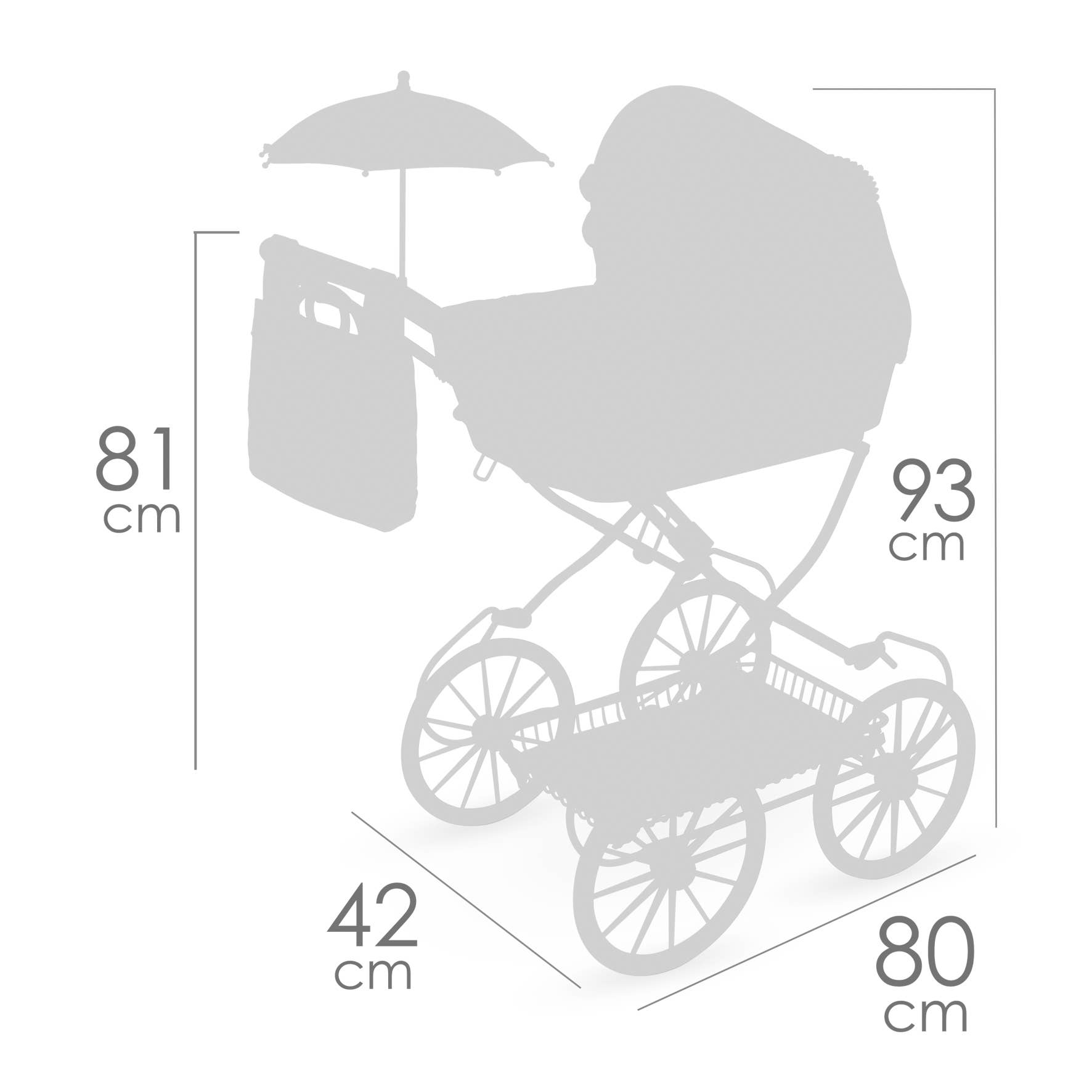 DeCuevas Toys – wholesale Barnvagn/sele för babydocka - Barn – 81075 - Hopfällbar dockvagn "Sophie"9