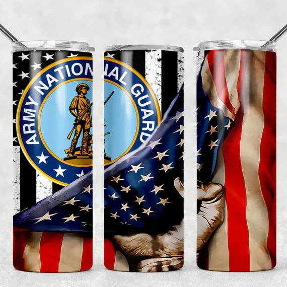 Army National Guard with flag for wholesale by Triple D's Tumblers n More
