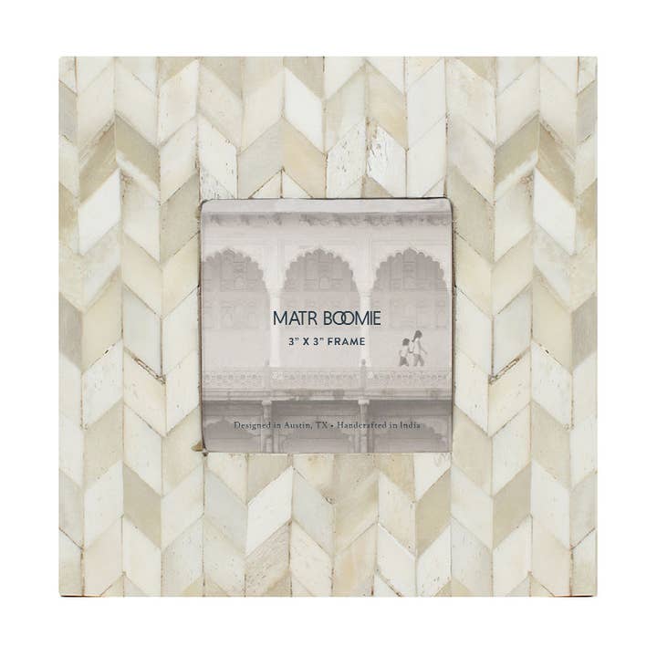 Matr Boomie Fair Trade - Wholesale Picture frame - Artemis 3x3 Picture Frame - Handcrafted Bone0