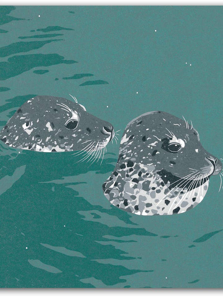 NC405 Two Seals - Megan Hall for wholesale by Cardiau Nico Cards