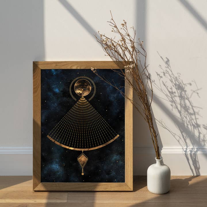 The Flow Design - Wholesale Art Print - Witchy Print, Balanced Pendulum, Celestial Spiritual Poster