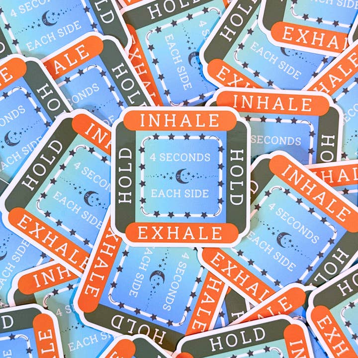 Mindful over Mind Full - Wholesale Sticker - Box Breathing Sticker | Anxiety Relief | Therapy StickerÂ