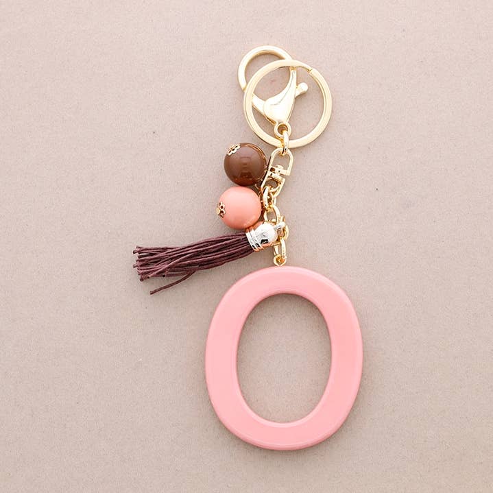 Initial Letter O Resin Pendant Keychain for wholesale by Sonata