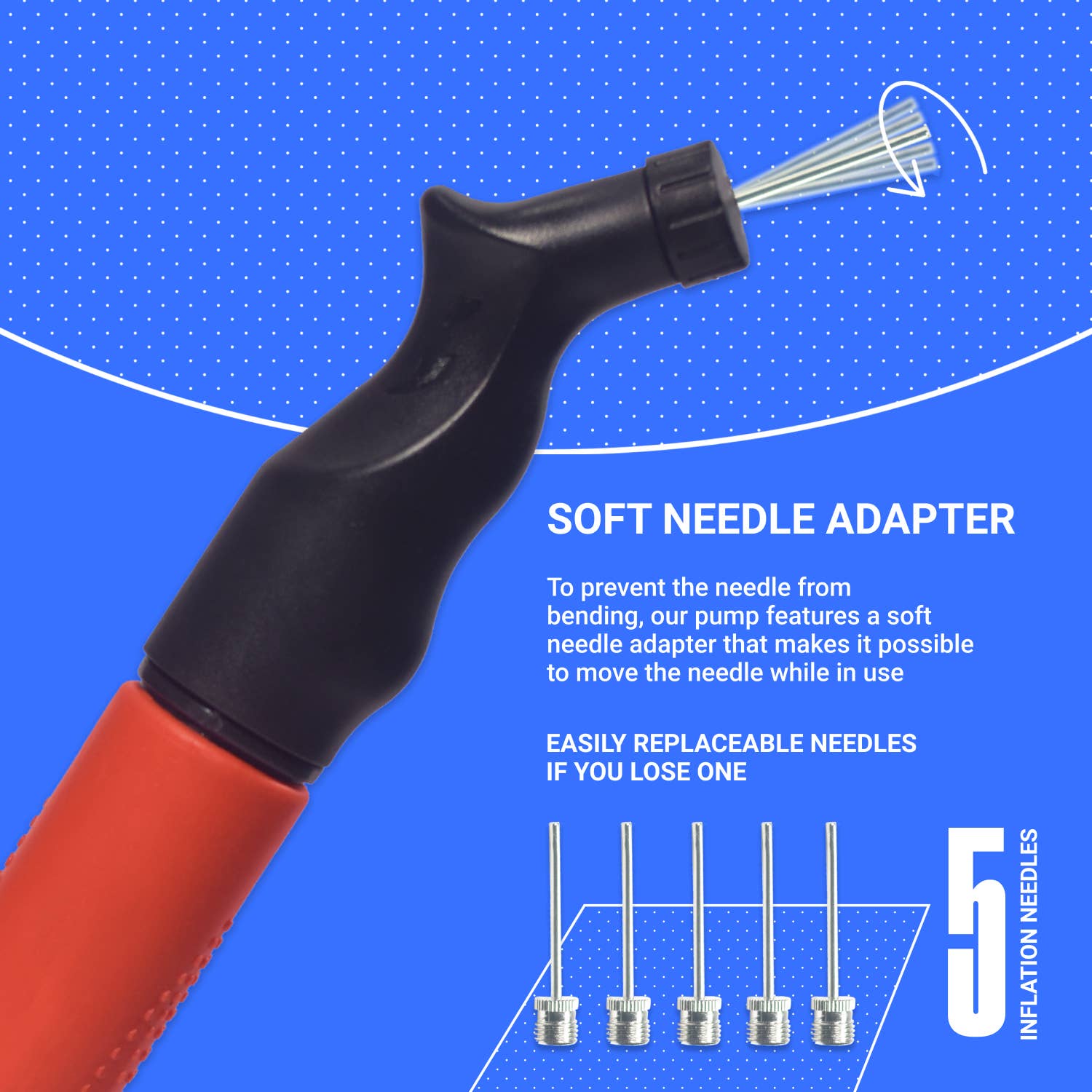 Black SPORTBIT Ball Pump with 5 Needles for wholesale on Faire1