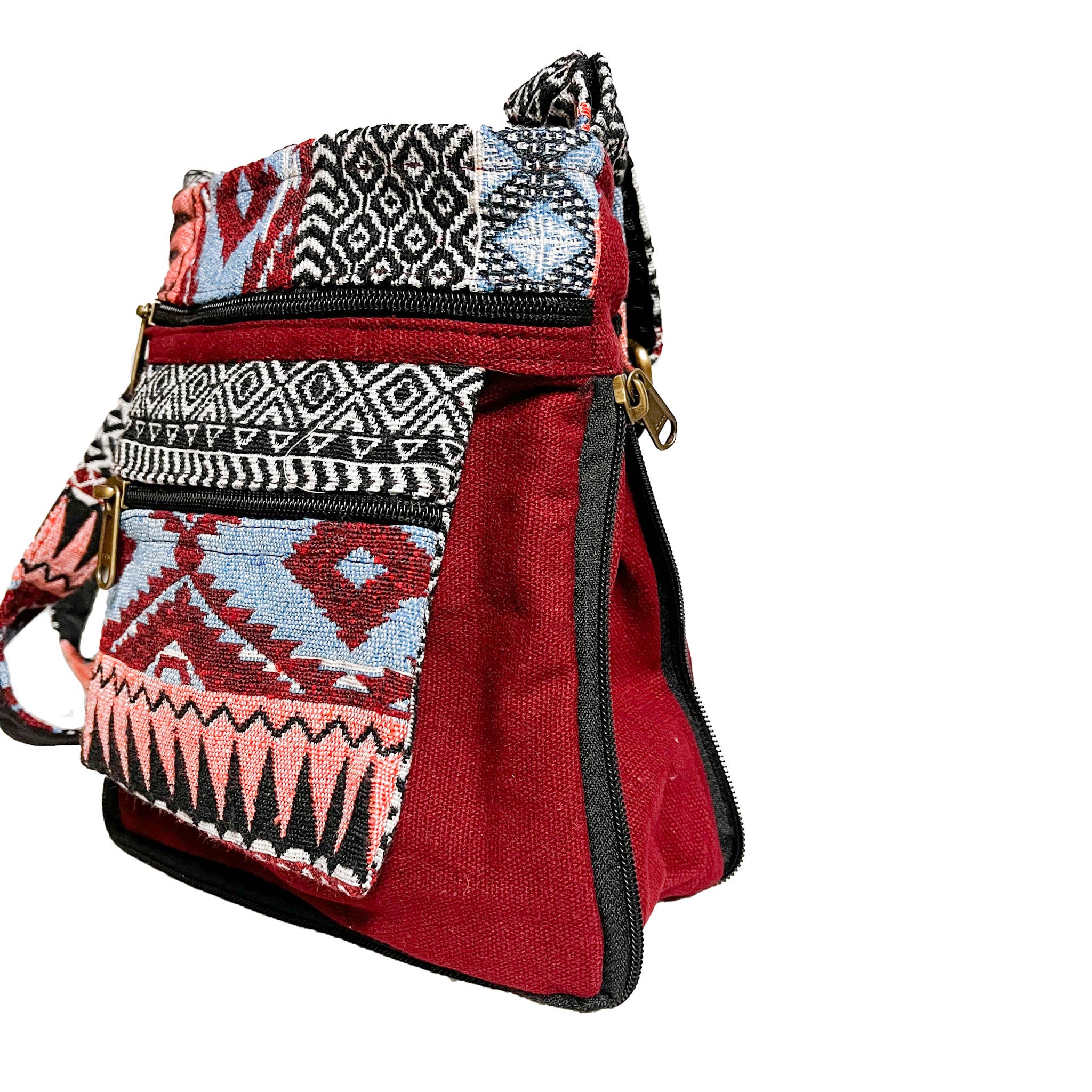 Zumki - Wholesale Crossbody Bag - Women's - Sage Geo Print Cotton Crossbody Expandable bag7