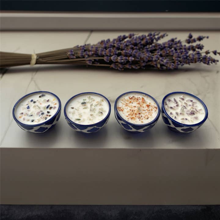 4 Mini Ceramic Bowl Candles for wholesale by VIE