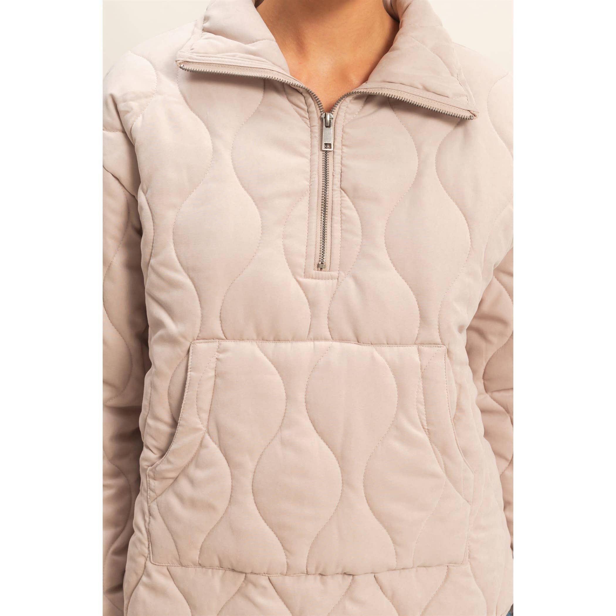 HYFVE - Vendita all'ingrosso Giacca - Donna - Pullover trapuntato a collo alto con mezza zip26