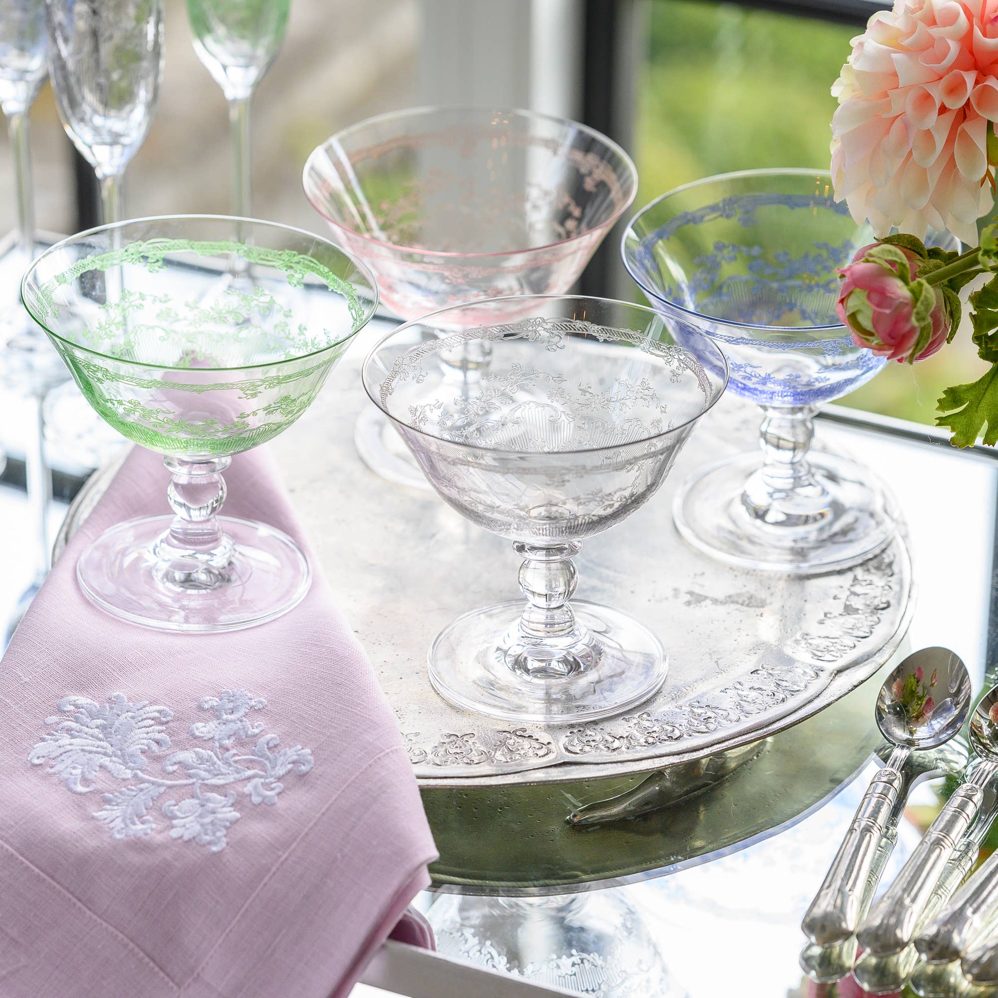 Arte Italica & Crown Linen Designs - Vendita all'ingrosso Bicchieri da cocktail/superalcolici - Composta da giardino6