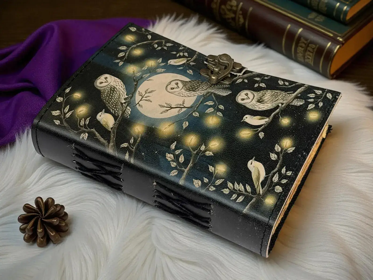 MNM HANDICRAFTS – wholesale Journal/diary – Owl Leather Journal – Gothic Grimoire Book of Shadows 4