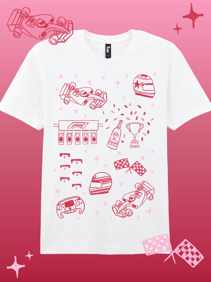 F1 doodle Printed T-shirt for wholesale by N Embroideries