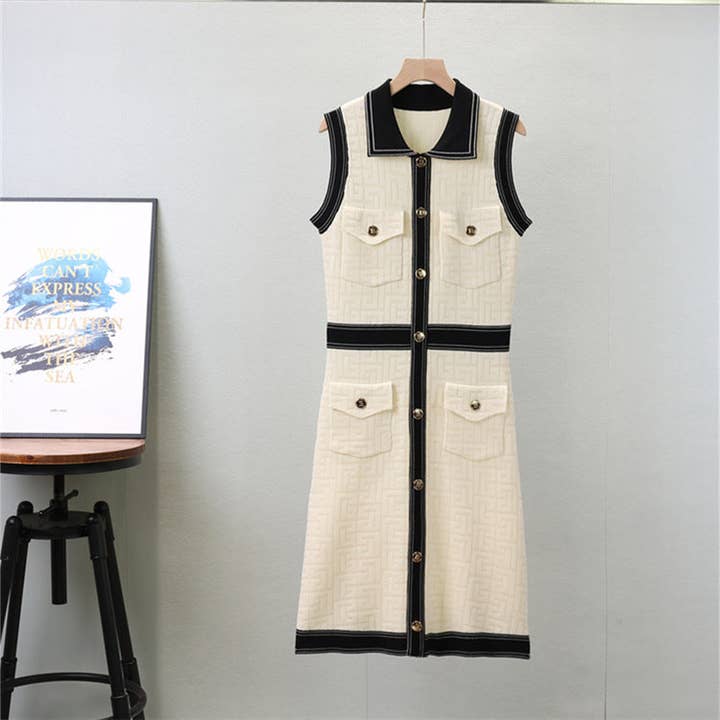 Marayn - Wholesale Dress - Women's - Chic Colorblock Knit Dress Summer ALine Style6