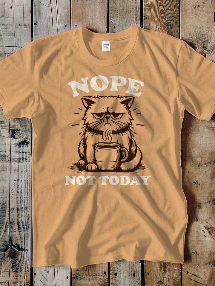 Nope Not Today Sleepy Cat Unisex Tee for wholesale by Swift Retail