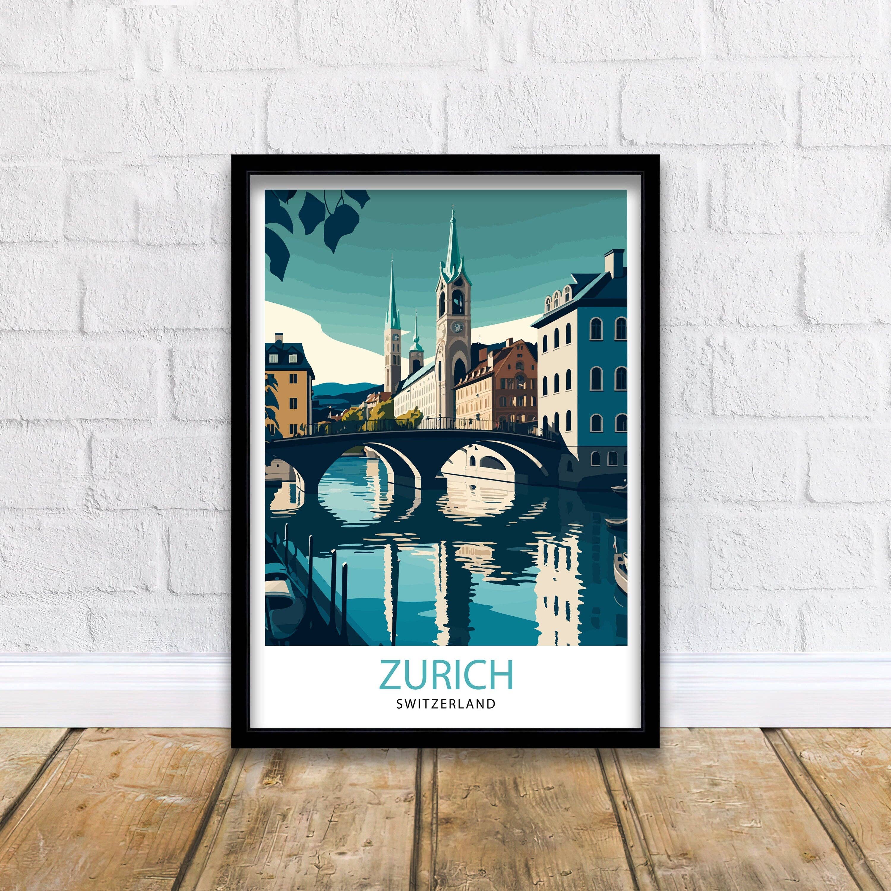 InkNPrintz – wholesale Art print – Zurich Switzerland Travel Poster Zurich5