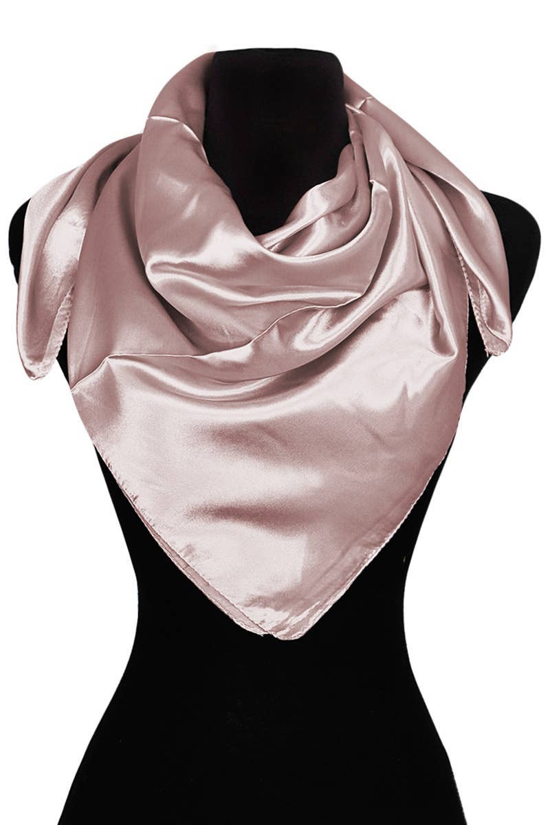 Cap Zone - Vente Écharpe – femme - Foulard carré brillant en satin polyester effet soie11