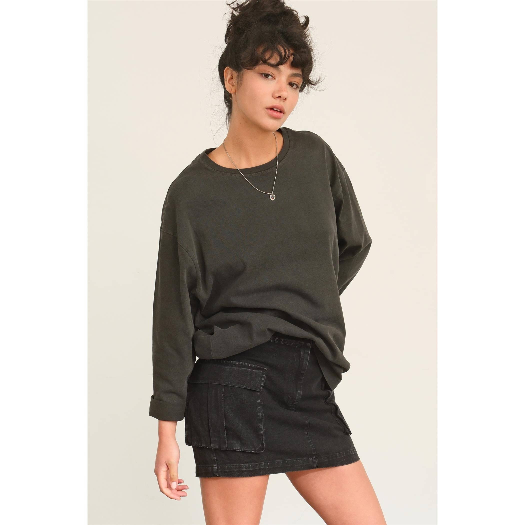 HYFVE - Wholesale Shirt - Women's - Oversized Crew Neck Long Sleeve Tee6