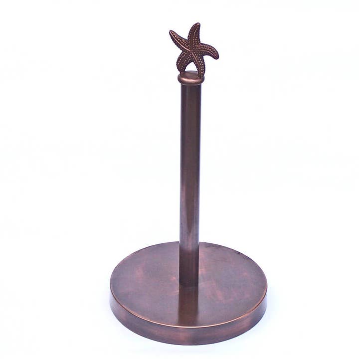 Hampton Nautical - Wholesale Toilet Paper Holder - Antique Copper Starfish Extra Toilet Paper Stand 16"1