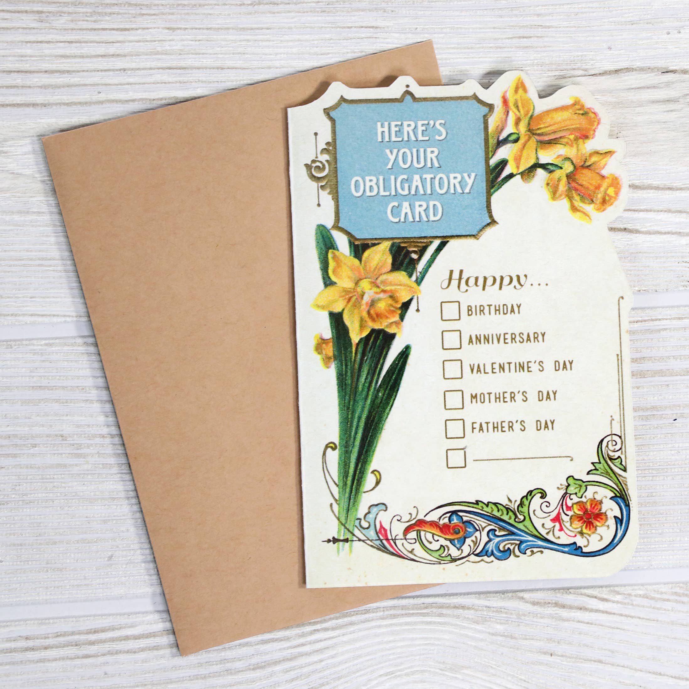 Bad Betty Greeting Co. - Vente Carte de vœux classique - C'est drôle pour toutes les occasions : « Voici votre carte obligatoire »1