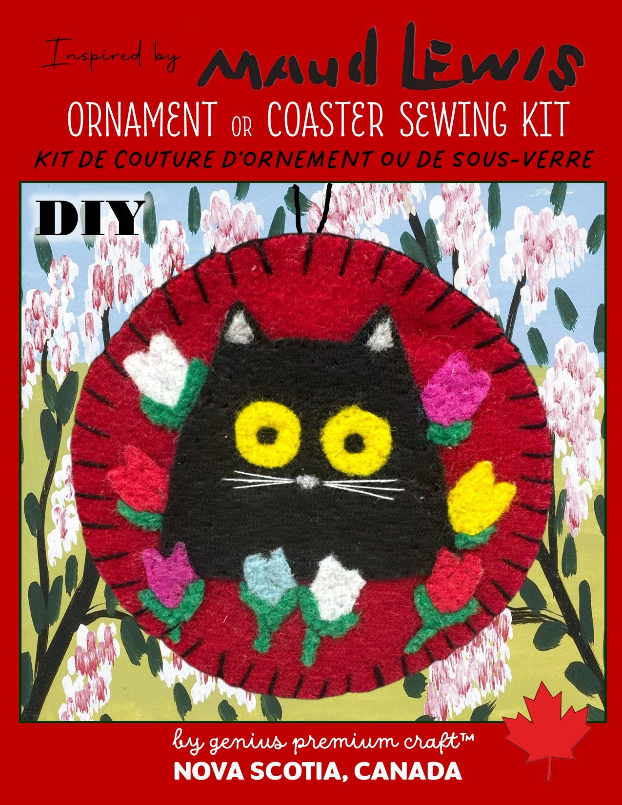 Genius Premium Craft - Wholesale DIY Craft Kit - Maud Lewis-Inspired Felt & Sew DIY Coaster Kits7