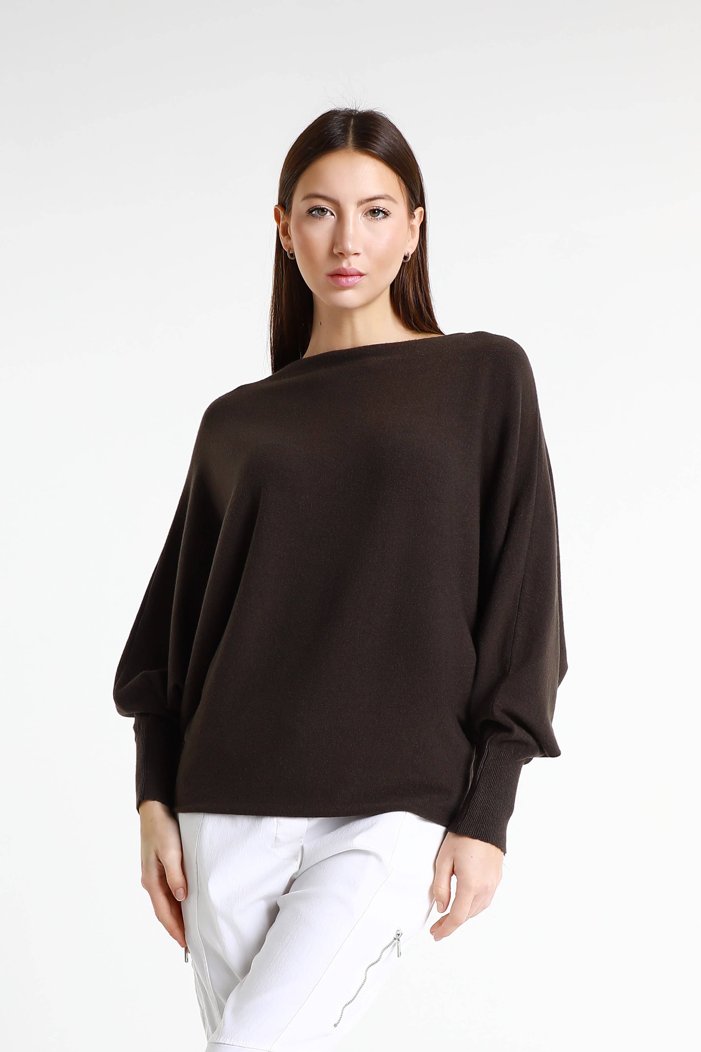 TINA Stephens Italy/Tees By Tina – Engroshandel Pullover - Dame – Mylah seriøst blød batwing sweater (BLS413)34