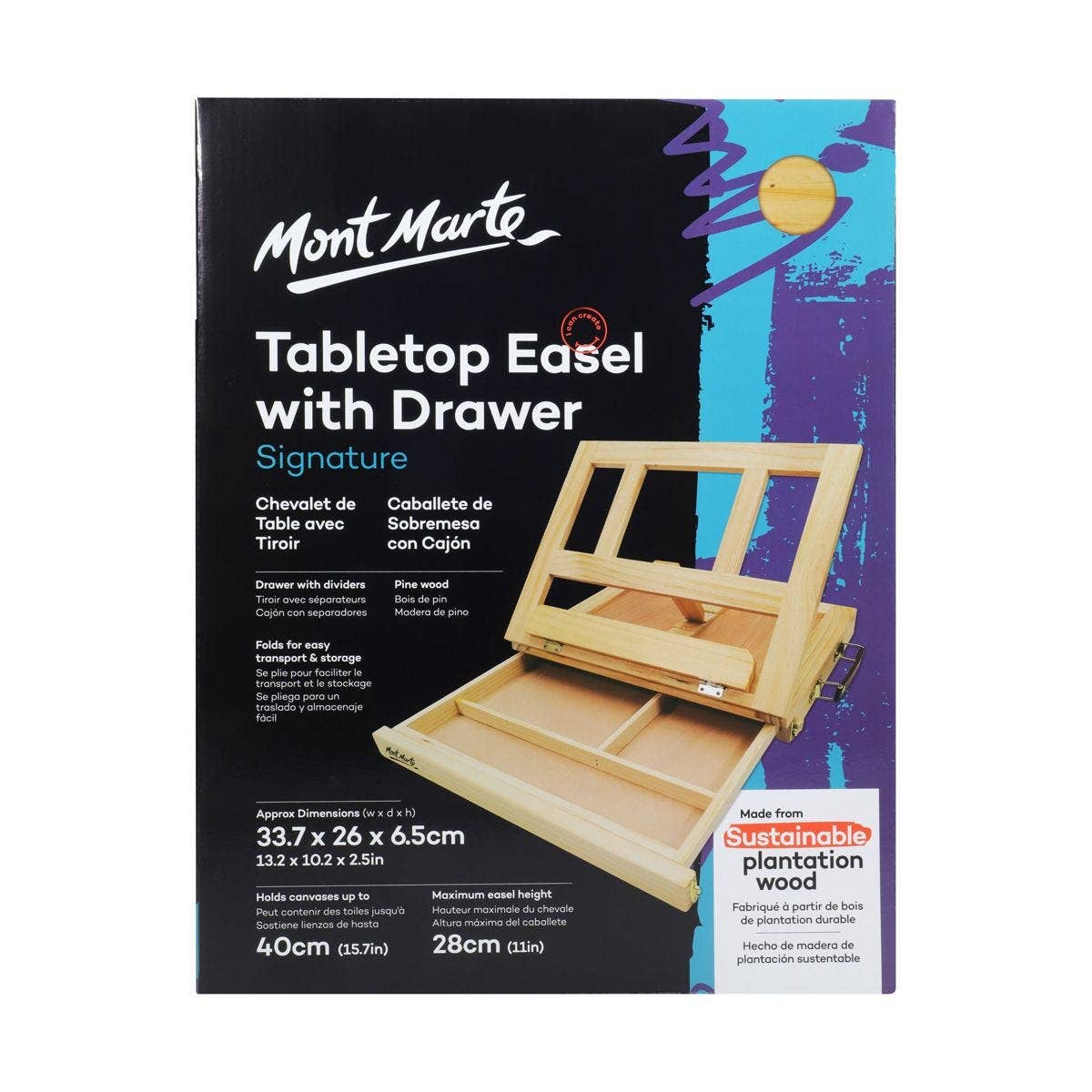 Mont Marte Usa, Inc. - Wholesale Easel - Table Easel with Drawer Signature