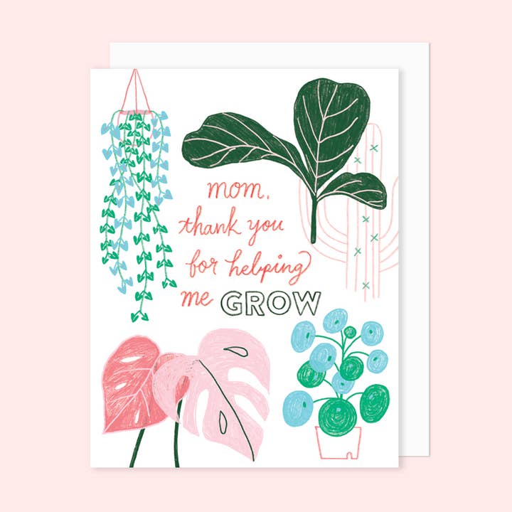Carte de vœux Mom, Thank You For Helping Me Grow pour la vente par LKD - Lily Kao Design