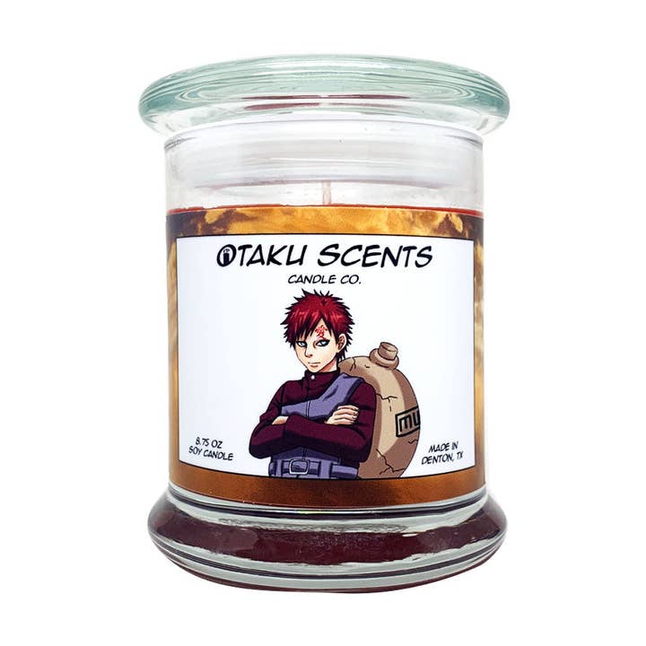 Candela Gaara in barattolo di soia da 8,75 oz - Mandarino, cedro, ambra per la vendita all'ingrosso da parte di Otaku Scents