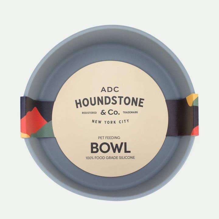 The "Pony" Silicone Dog Bowl, 4.5 Cups, Slate Grey for wholesale by ADC Houndstone & Co.